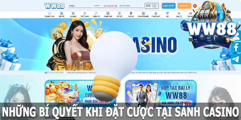 Những bí quyết khi đặt cược tại casino WW88