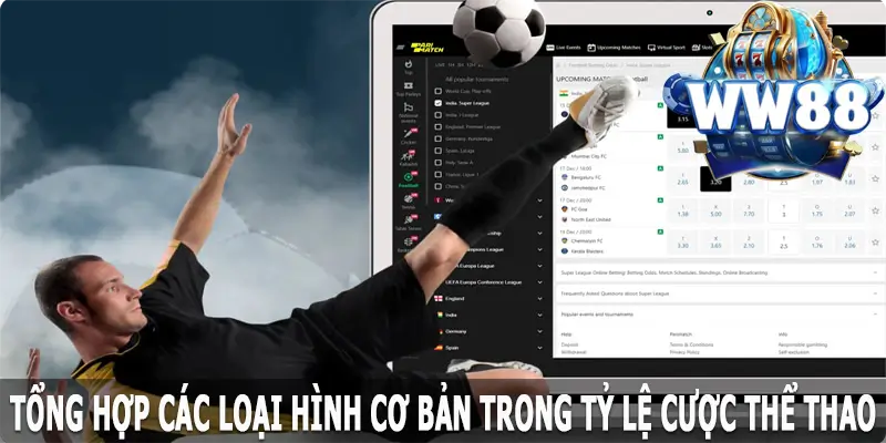 Tổng hợp các loại hình cơ bản trong tỷ lệ cược thể thao WW88